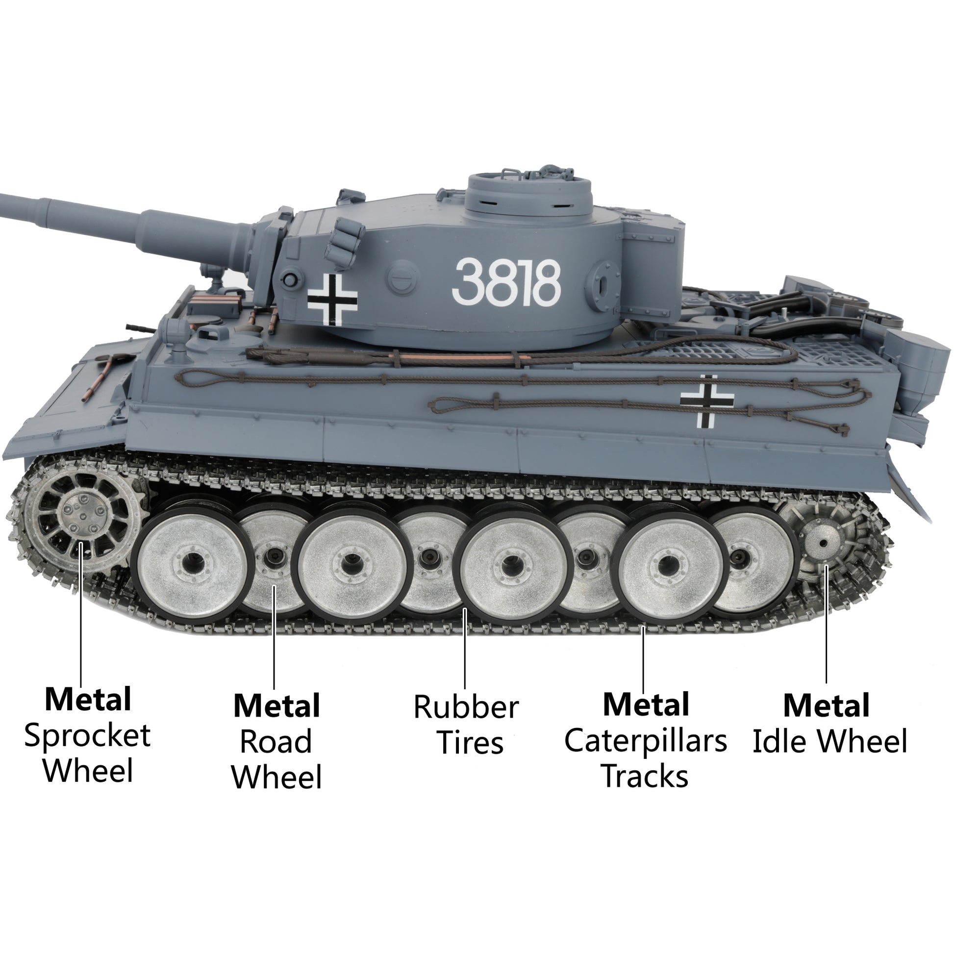 Panzerkampfwagen VI Tiger I RC Tank 1:16 Upgraded Version