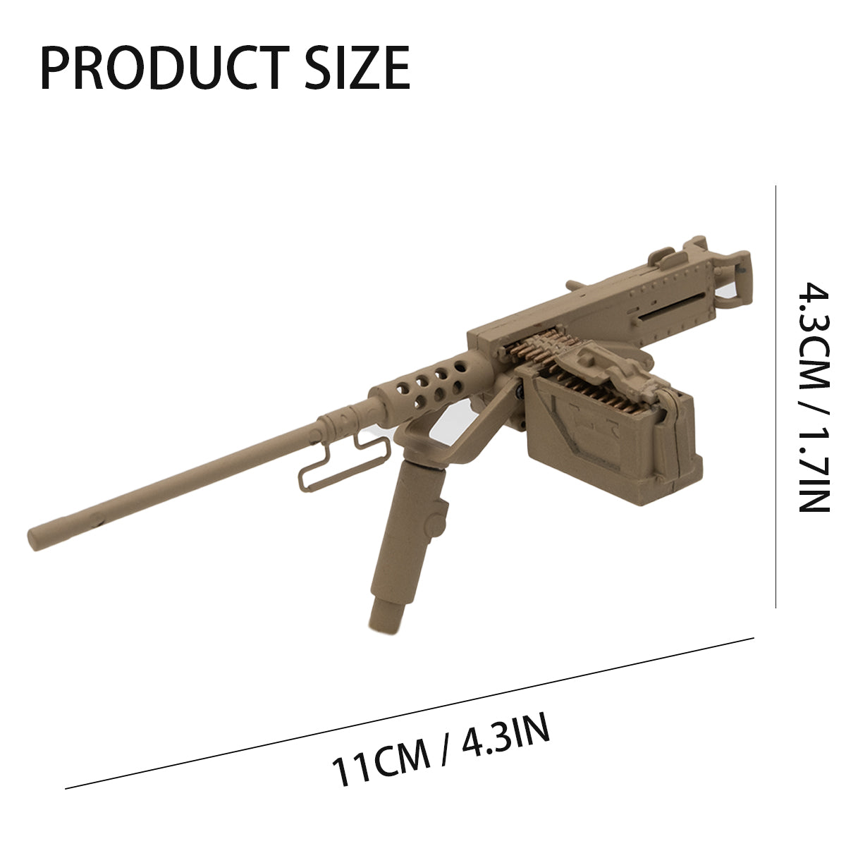 1:16 Browning M2 Machine Gun Desert Yellow – Hand-Painted